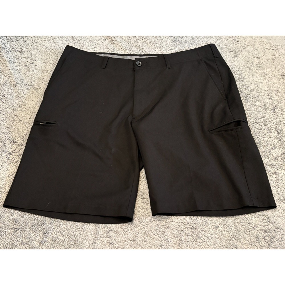 Haggar Cool 18 Pro Shorts Mens 40 Black Golf Chino Stretch Performance